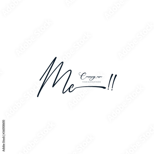 MC initials signature logo. Handwriting logo vector templates. Hand drawn Calligraphy lettering Vector illustration.