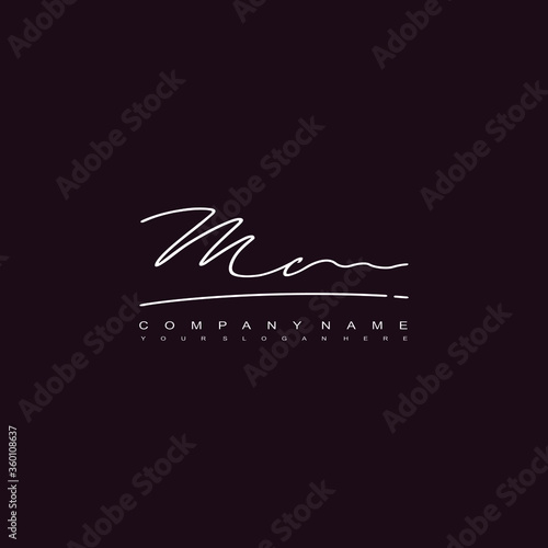 MC initials signature logo. Handwriting logo vector templates. Hand drawn Calligraphy lettering Vector illustration.