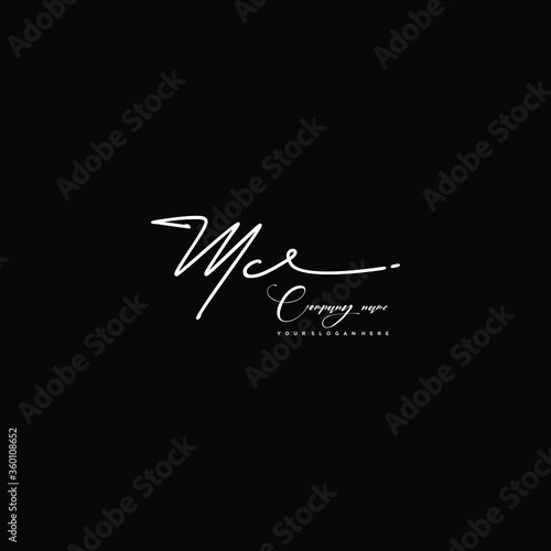 MC initials signature logo. Handwriting logo vector templates. Hand drawn Calligraphy lettering Vector illustration.