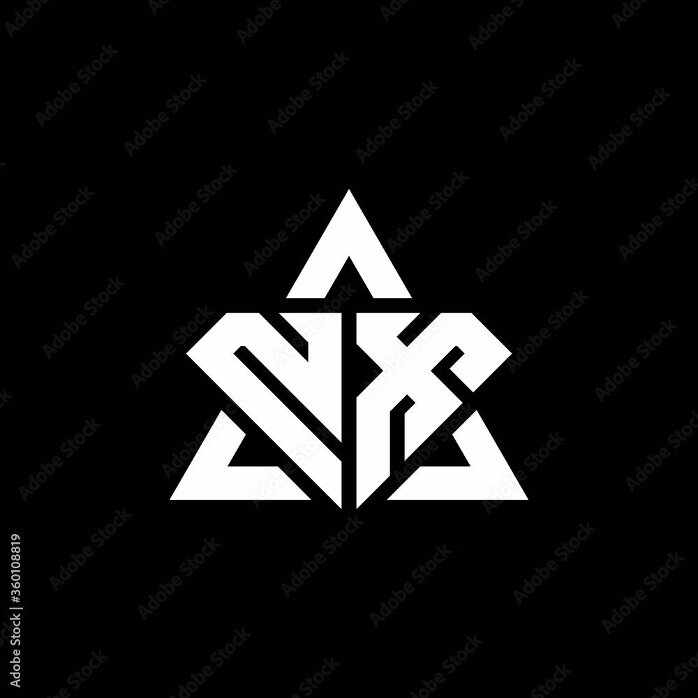 NX monogram logo with diamond shape and triangle outline