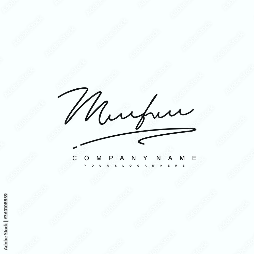 MF initials signature logo. Handwriting logo vector templates. Hand drawn Calligraphy lettering Vector illustration.