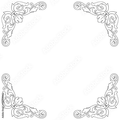 Classical baroque vector of vintage element for design. Decorative design element filigree calligraphy vector. You can use for wedding decoration of greeting card and laser cutting.