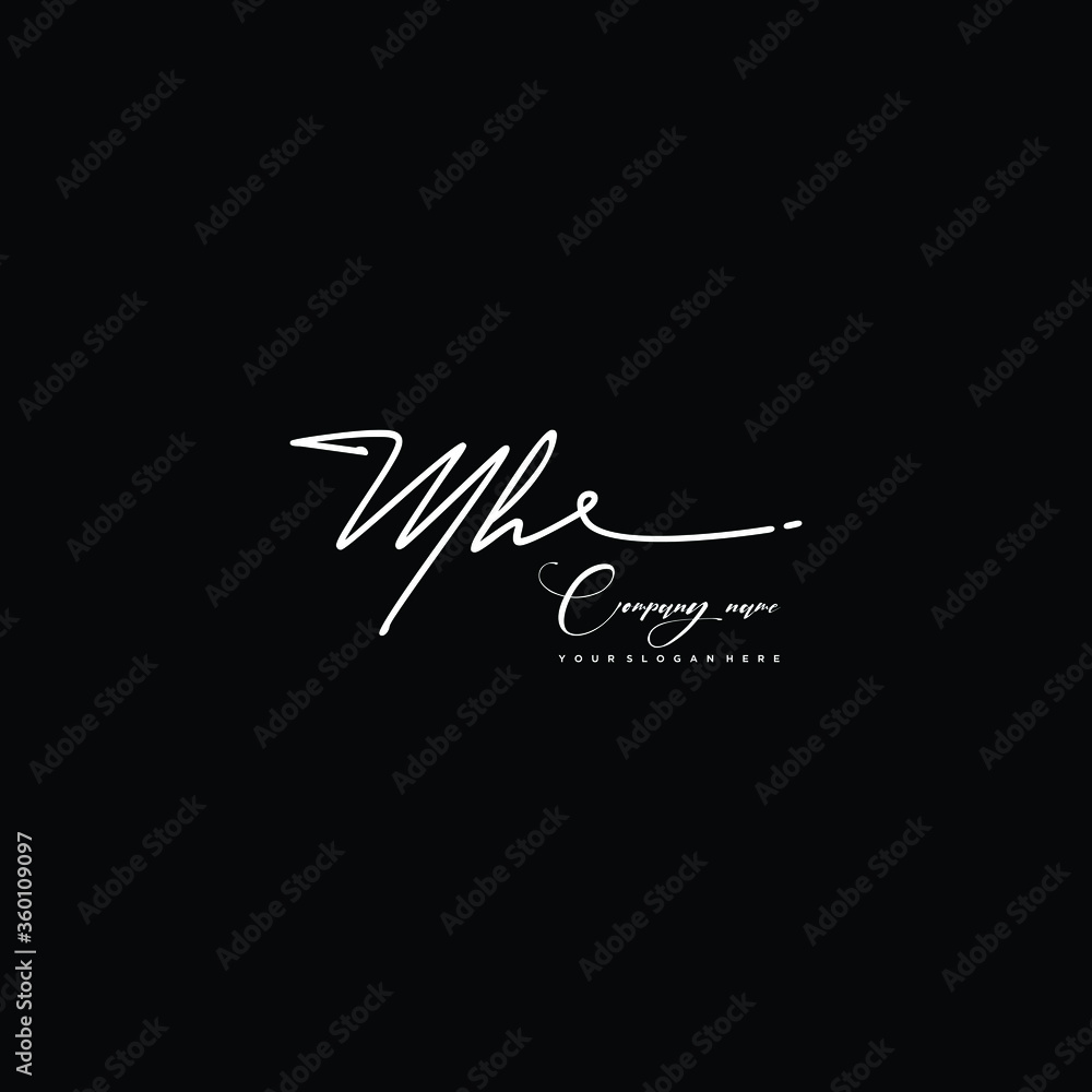 MH initials signature logo. Handwriting logo vector templates. Hand drawn Calligraphy lettering Vector illustration. MH initials signature logo. Handwriting logo vector templates. Hand drawn Calligraphy lettering Vector illustration.