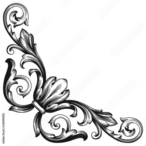 Classical baroque vector of vintage element for design. Decorative design element filigree calligraphy vector. You can use for wedding decoration of greeting card and laser cutting.