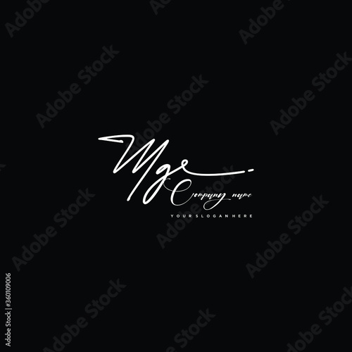 MG initials signature logo. Handwriting logo vector templates. Hand drawn Calligraphy lettering Vector illustration.