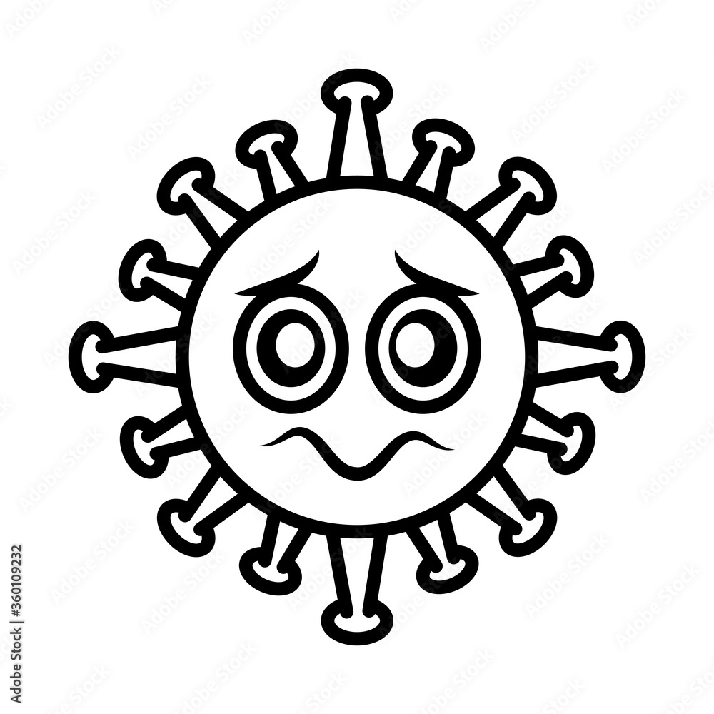 virus emoticon, covid-19 emoji character infection, face line cartoon style virus emoticon, covid-19 emoji character infection, face line cartoon style