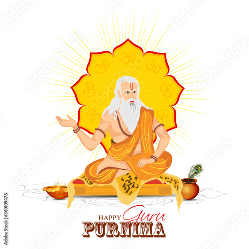 vector Illustration for Guru Purnima Celebration da