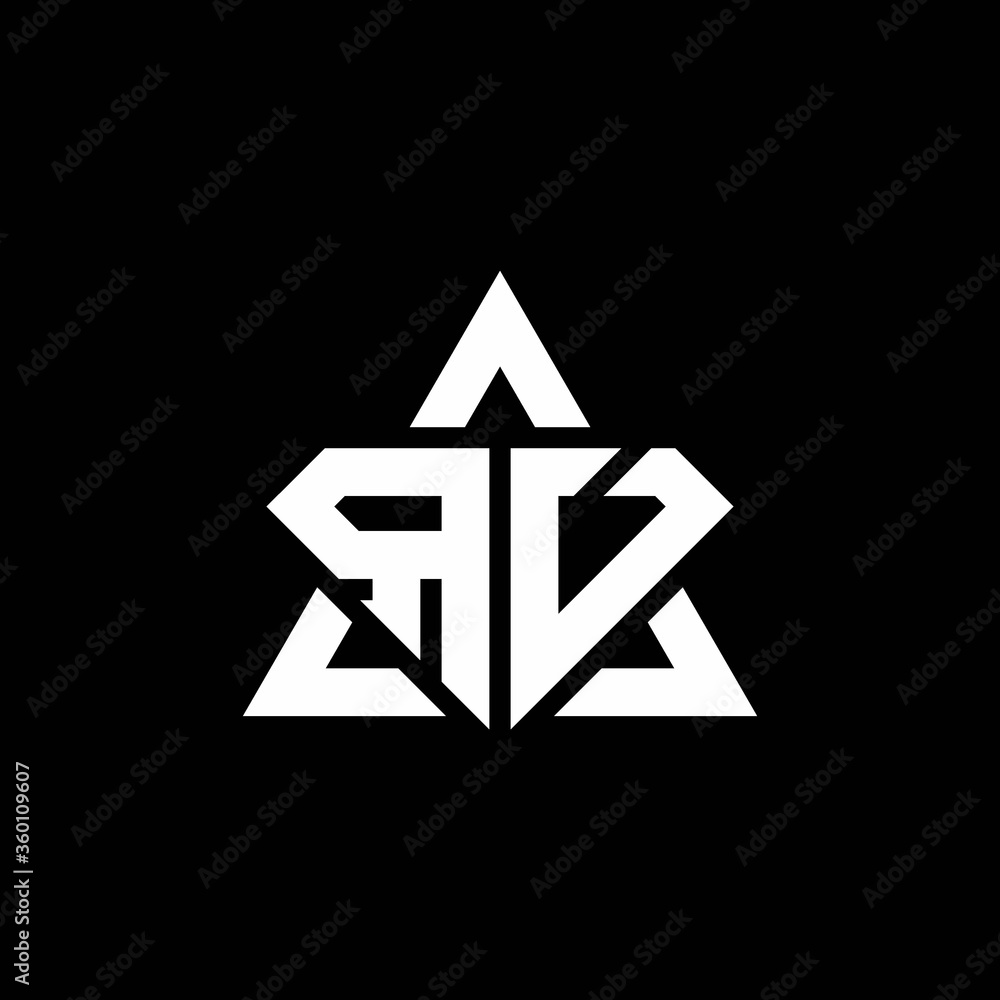 RV monogram logo with diamond shape and triangle outline RV monogram logo with diamond shape and triangle outline