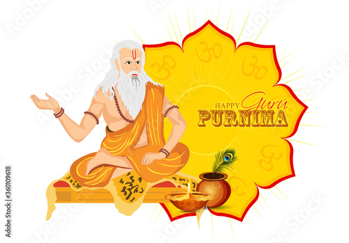 vector Illustration for Guru Purnima Celebration da