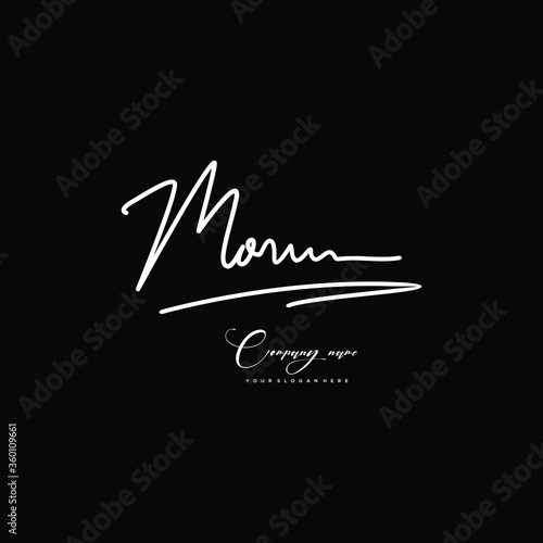 MO initials signature logo. Handwriting logo vector templates. Hand drawn Calligraphy lettering Vector illustration.