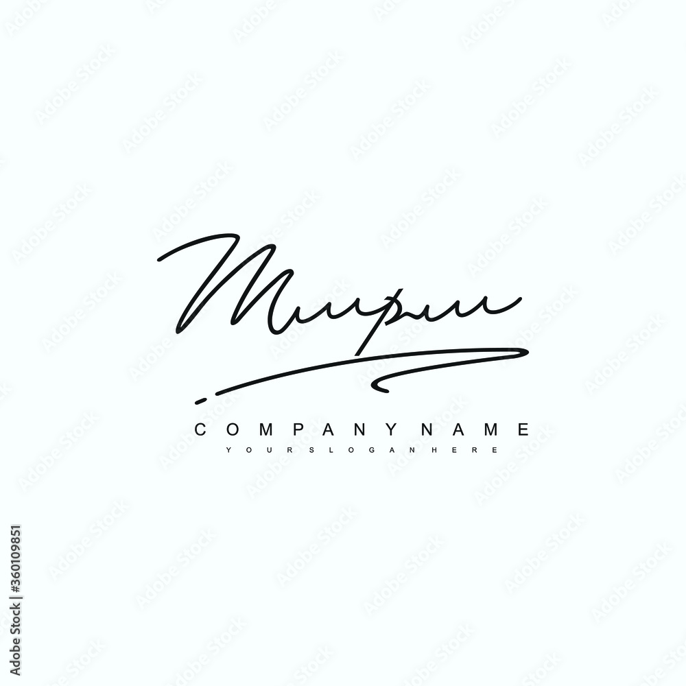 MP initials signature logo. Handwriting logo vector templates. Hand drawn Calligraphy lettering Vector illustration.