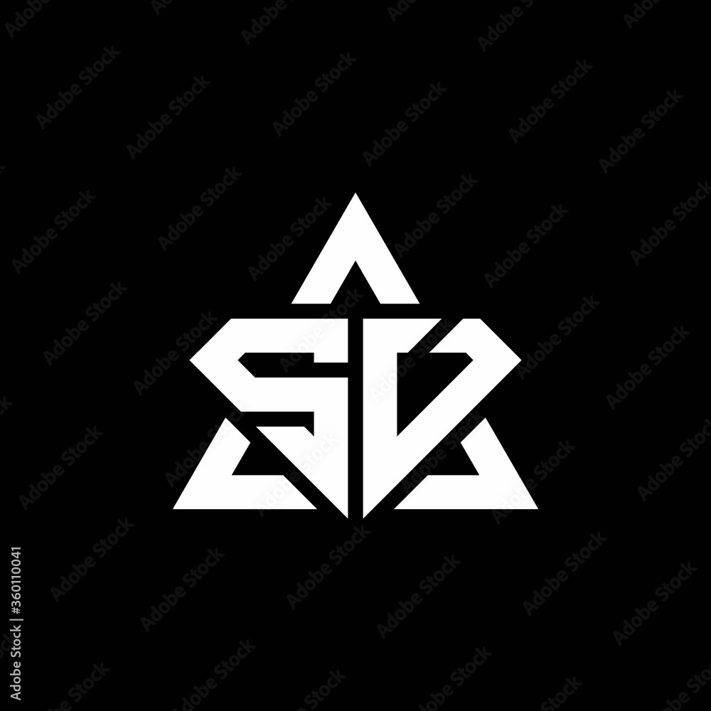 SV monogram logo with diamond shape and triangle outline SV monogram logo with diamond shape and triangle outline