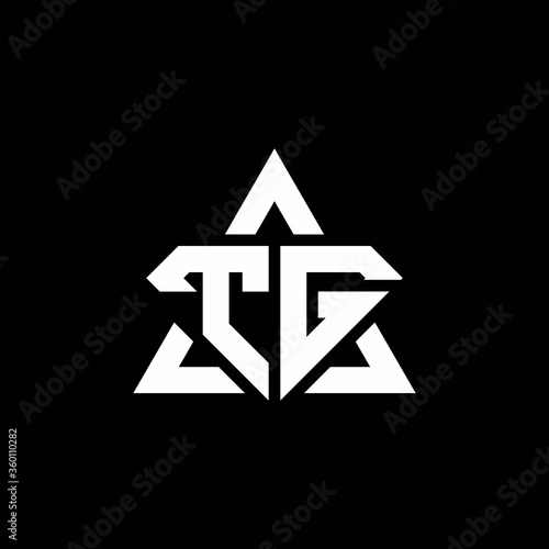 TG monogram logo with diamond shape and triangle outline