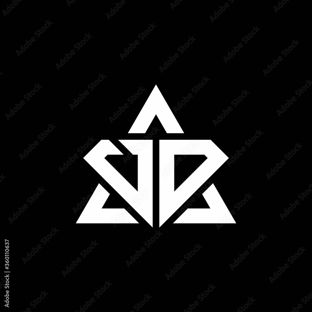 VD monogram logo with diamond shape and triangle outline VD monogram logo with diamond shape and triangle outline