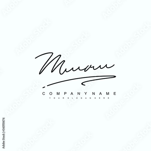 MV initials signature logo. Handwriting logo vector templates. Hand drawn Calligraphy lettering Vector illustration.