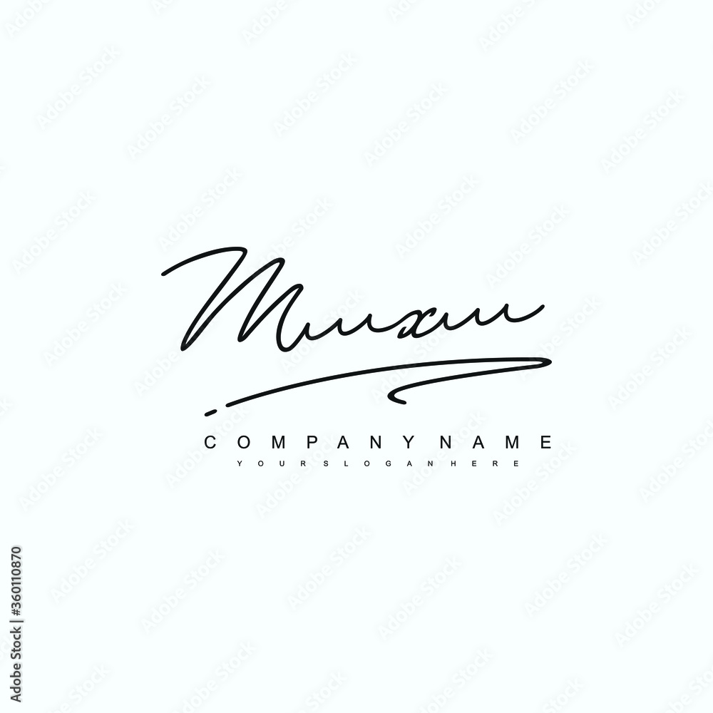 MX initials signature logo. Handwriting logo vector templates. Hand drawn Calligraphy lettering Vector illustration.