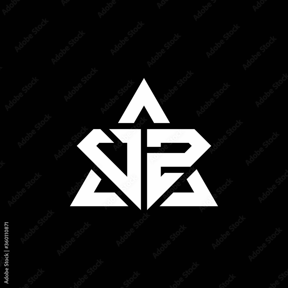 VZ monogram logo with diamond shape and triangle outline VZ monogram logo with diamond shape and triangle outline
