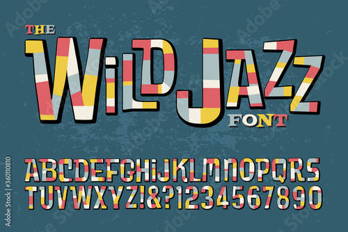 A Colorful, Wild and Bouncy Retro Alphabet that is Reminiscent of Jazz Albums from the 50s and 60s.