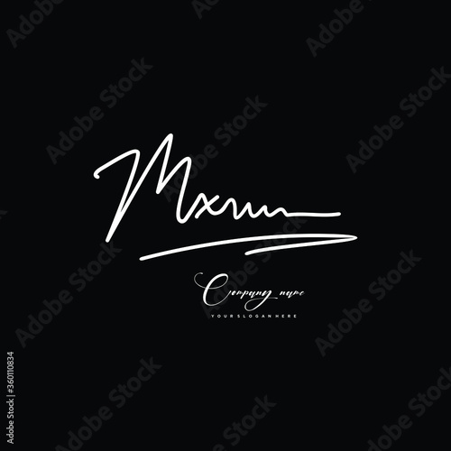 MX initials signature logo. Handwriting logo vector templates. Hand drawn Calligraphy lettering Vector illustration.