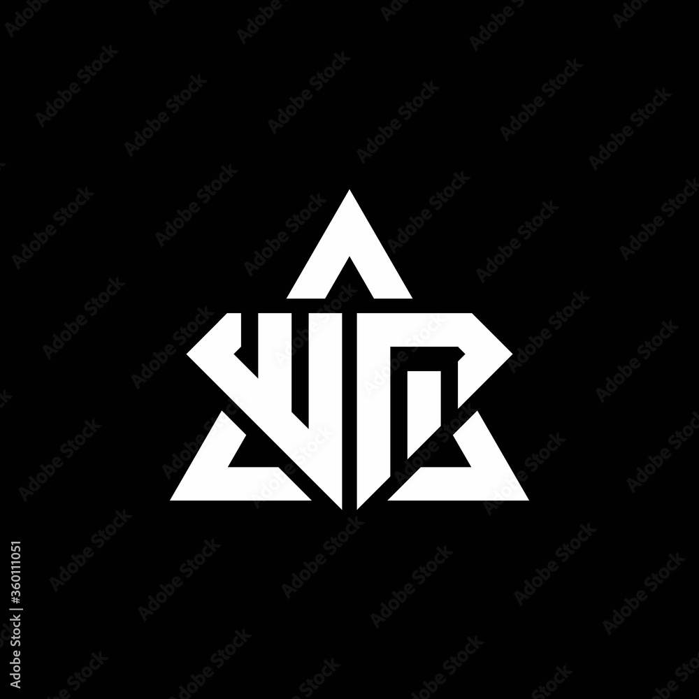 WQ monogram logo with diamond shape and triangle outline WQ monogram logo with diamond shape and triangle outline