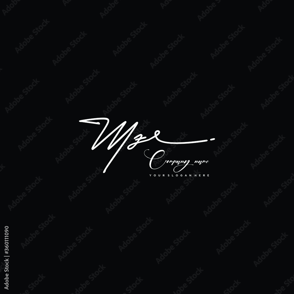MZ initials signature logo. Handwriting logo vector templates. Hand drawn Calligraphy lettering Vector illustration. MZ initials signature logo. Handwriting logo vector templates. Hand drawn Calligraphy lettering Vector illustration.