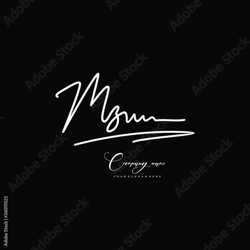 MZ initials signature logo. Handwriting logo vector templates. Hand drawn Calligraphy lettering Vector illustration.