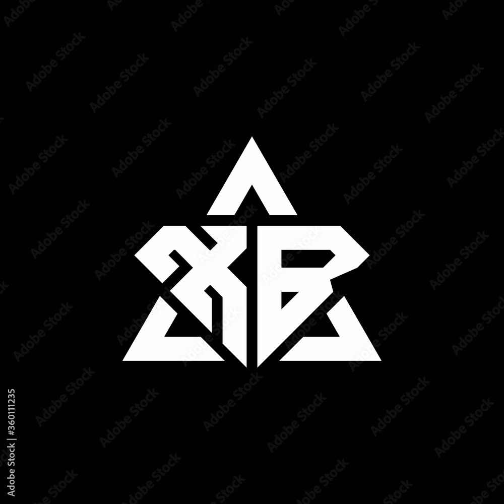 XB monogram logo with diamond shape and triangle outline XB monogram logo with diamond shape and triangle outline