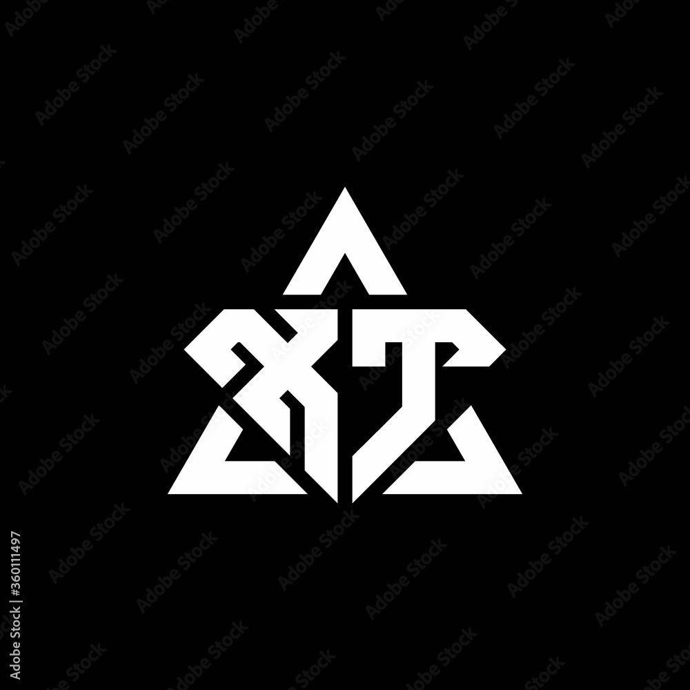 XT monogram logo with diamond shape and triangle outline XT monogram logo with diamond shape and triangle outline