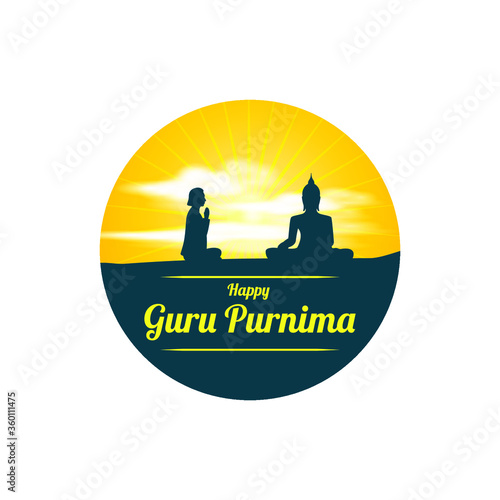 vector illustration for Indian festival guru purnima means guru purnima