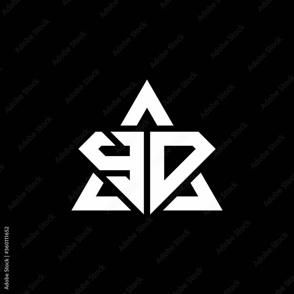 YD monogram logo with diamond shape and triangle outline