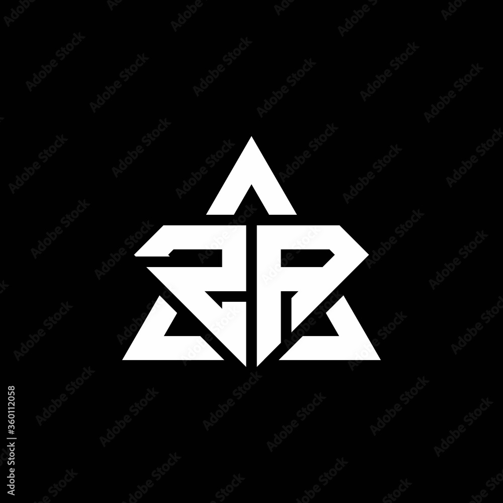 ZA monogram logo with diamond shape and triangle outline ZA monogram logo with diamond shape and triangle outline