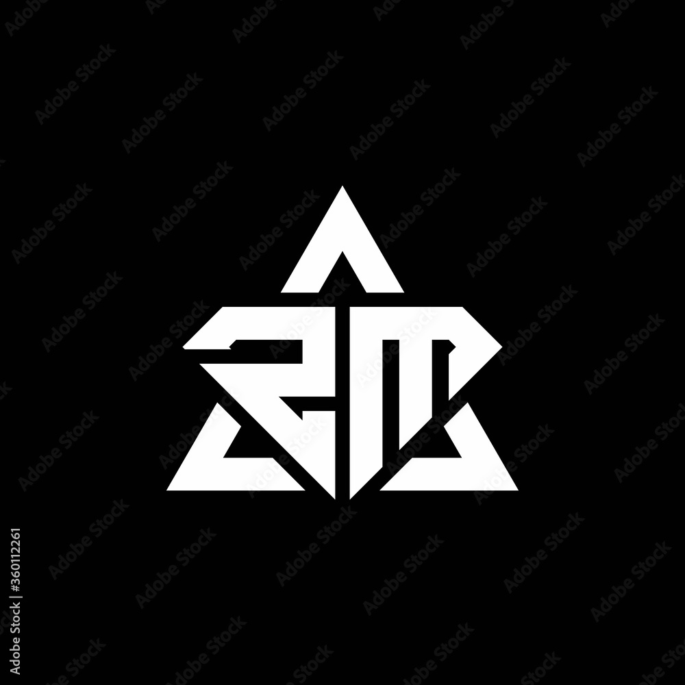 ZM monogram logo with diamond shape and triangle outline