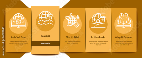 Geography Education Onboarding Mobile App Page Screen Vector. History And Urban Geography, Climatology And Oceanology, Meteorology And Hydrology Color Illustrations