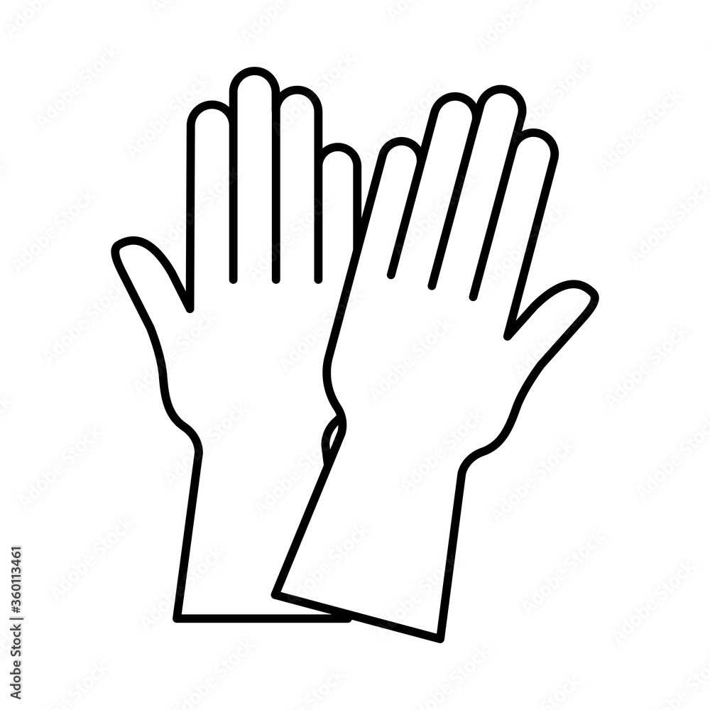 gloves line style icon vector design