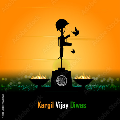 illustration of silhouettes of soldiers abstract concept for Kargil Vijay Diwas, banner or poster. Vector illustration