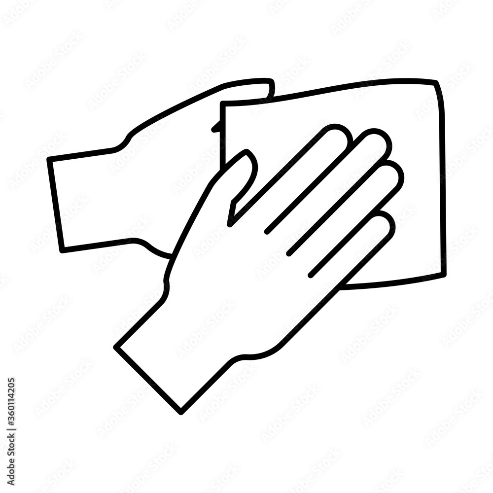 hands with rag line style icon vector design hands with rag line style icon vector design