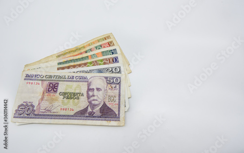 Cuban convertible pesos bills (CUC). Cuban convertible banknotes and coins