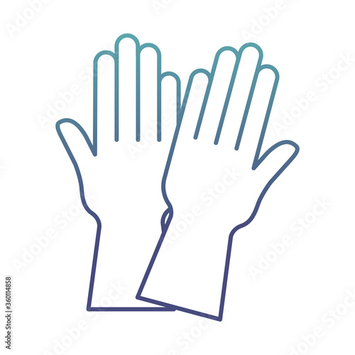 gloves degraded line style icon vector design