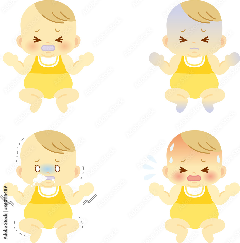 ベビー服を着た顔色の悪い赤ちゃんのセット ベビー全身イラスト Stock Vector Adobe Stock ベビー服を着た顔色の悪い赤ちゃんのセット ベビー全身イラスト Stock Vector Adobe Stock