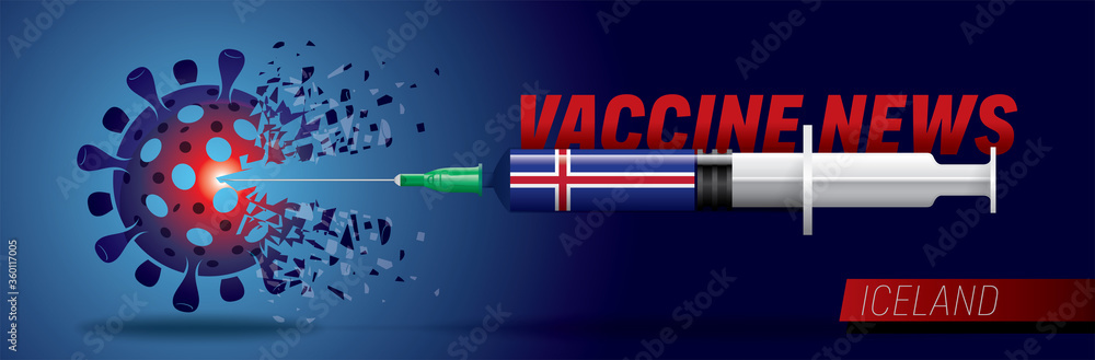 Fototapeta premium 3D corona vaccine. Corona news vector. Country flag concept.