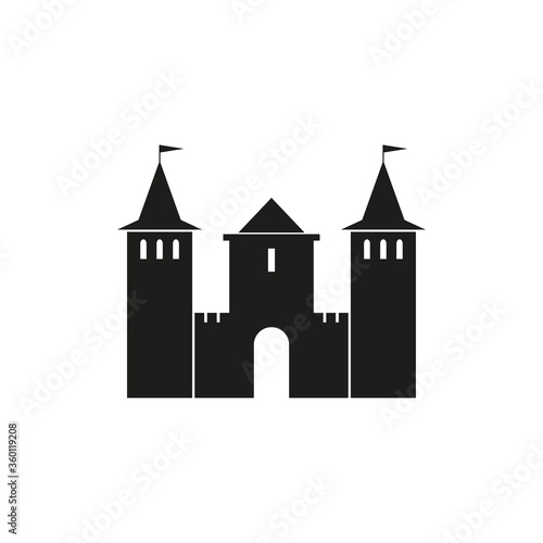 Icon of a medieval castle. Simple vector illustration on a white background