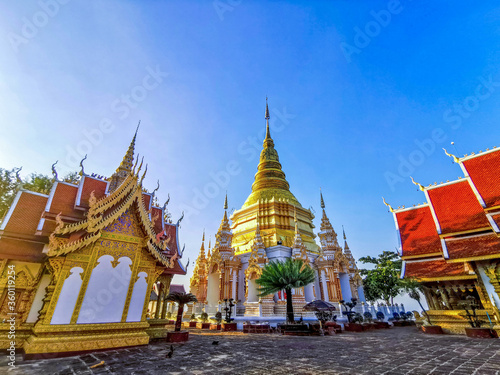 4 Kruba pagoda located on the mountain behind Wat Prabat Tak Pha, Lamphun, Thailand