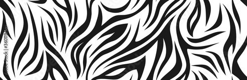 Zebra pattern, stylish stripes texture. Animal natural print. For the design of wallpaper, textile, cover. Vector seamless background