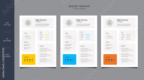 minimal resume or cv design template