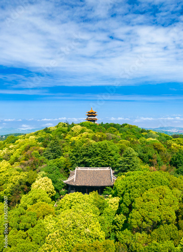 Yuantouzhu peak tower, Tai Lake, Wuxi City, Jiangsu Province, China photo