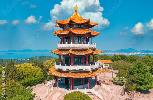 Yuantouzhu peak tower  Tai Lake  Wuxi City  Jiangsu Province  China