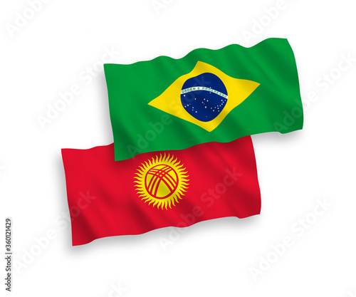 Flags of Brazil and Kyrgyzstan on a white background