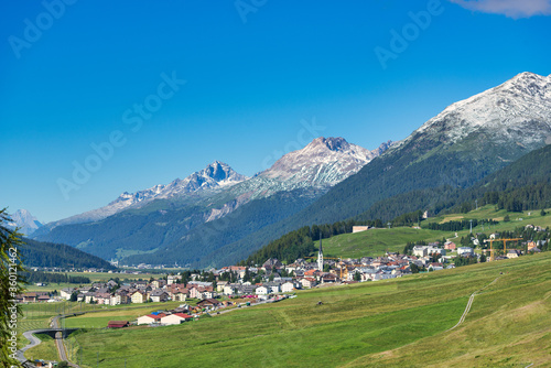 Zuoz village in the Engadine valley in summer