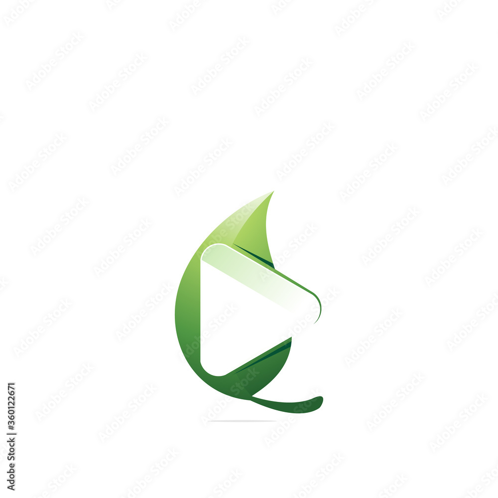 Green media logo design template Green media logo design template