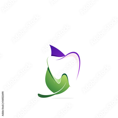 Natural dental clinic logo design template